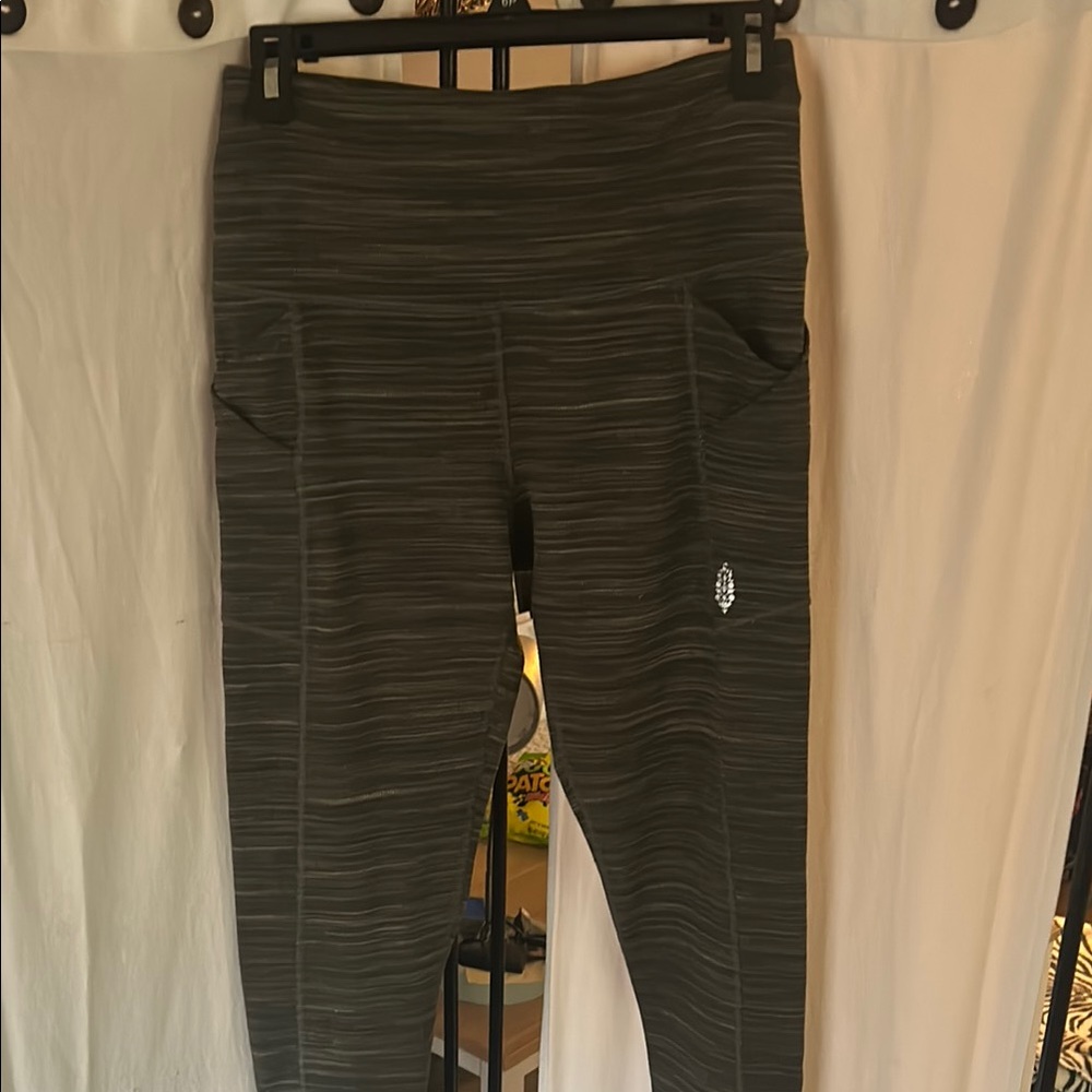 Free People marbled army green leggings